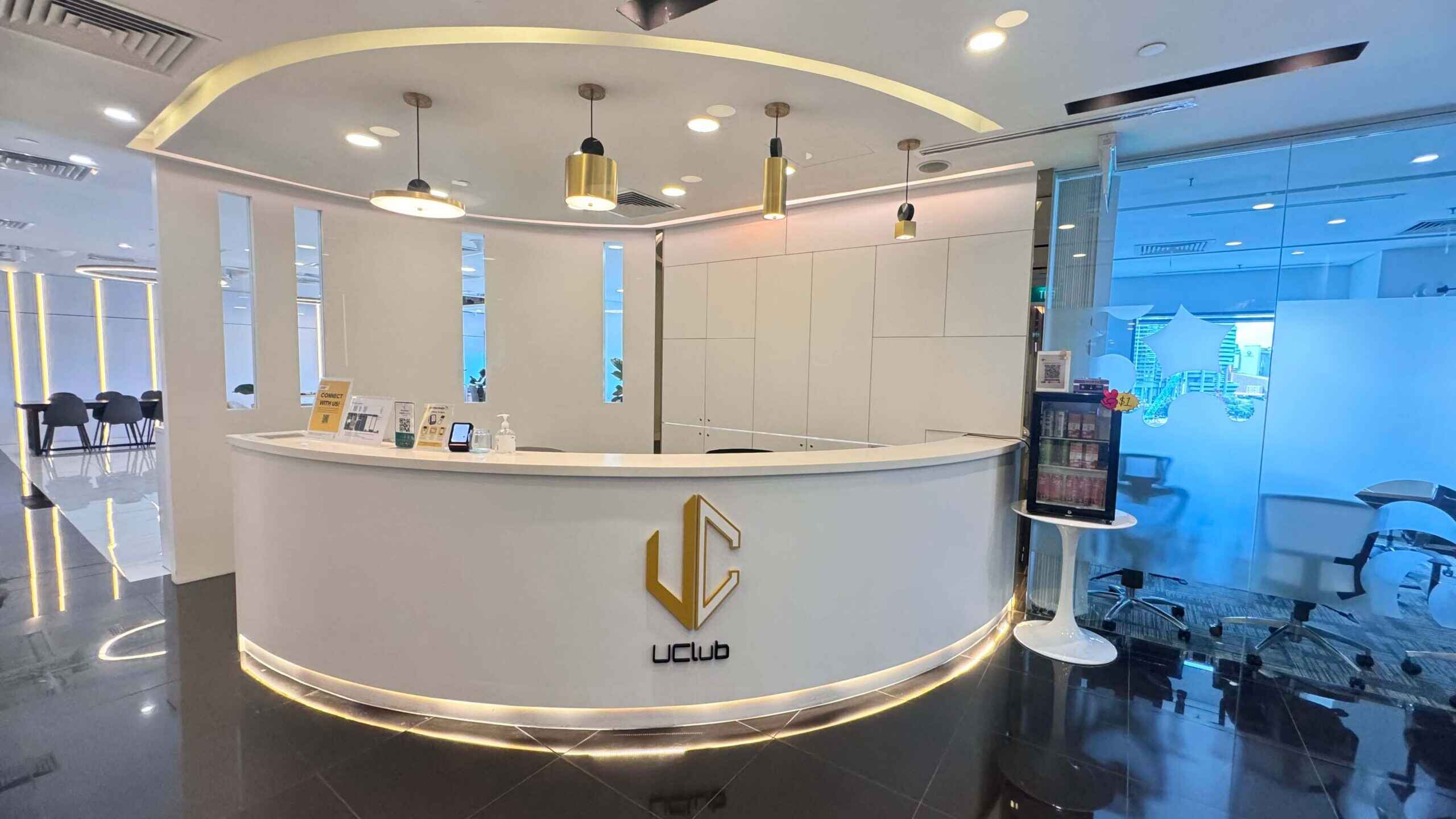 A sophisticated and welcoming reception area at UClub